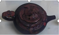 紫陶云中居紫陶凤雕合欢壶
