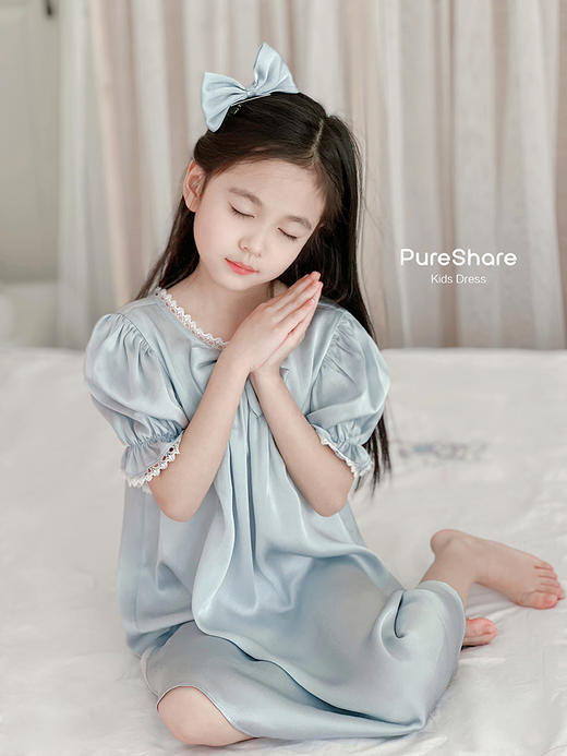 pureshare蓬纱馆 儿童真丝睡衣亲子睡裙母女夏款 商品图2