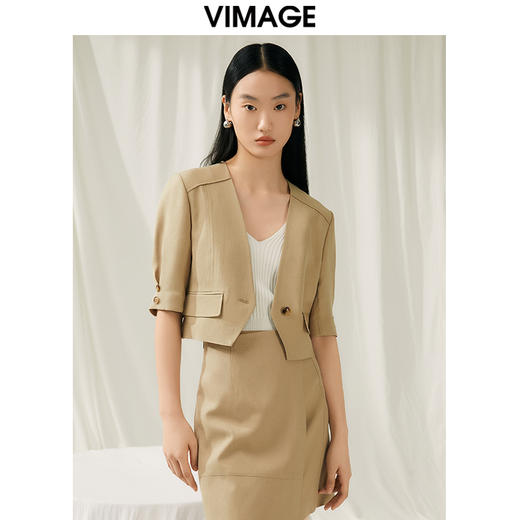 VIMAGE纬漫纪夏季新款时尚气质短外套V1903518 商品图5