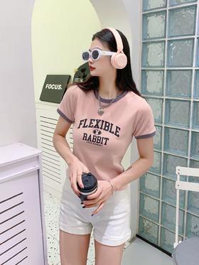 2023辣妹上衣春设计感小众字母印花3.6版