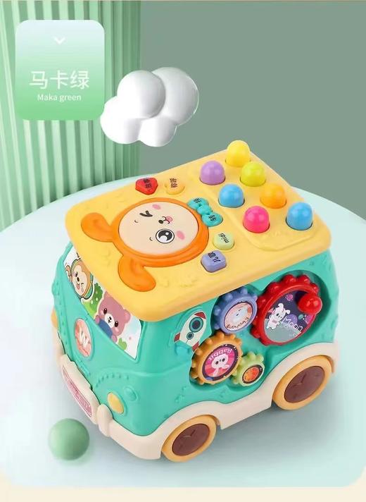 儿童益智早教婴幼儿宝宝玩具巴士车打地鼠多功能手拍鼓六面音乐鼓 商品图8