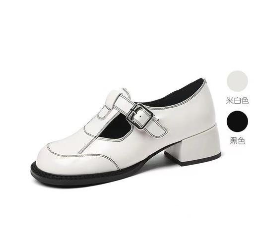 Wonders法式粗跟玛丽珍2023春季新款甜酷扣带单鞋英伦中跟女鞋 商品图1