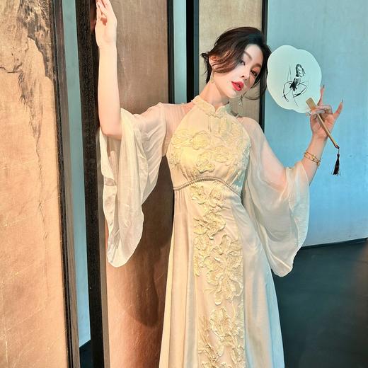 【大货孤品，不退不换】【烟云往思】新中式高贵上档次桑蚕丝连衣裙2023春季新款女 商品图0