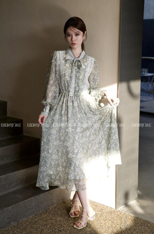 【门店同款】春季绿蕾丝拼连衣裙 150545137 商品图1