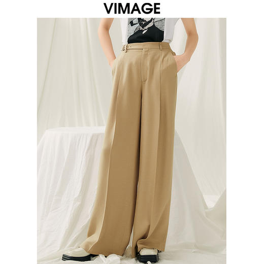 VIMAGE纬漫纪夏季新款高腰宽松显瘦休闲裤V1905527 商品图5
