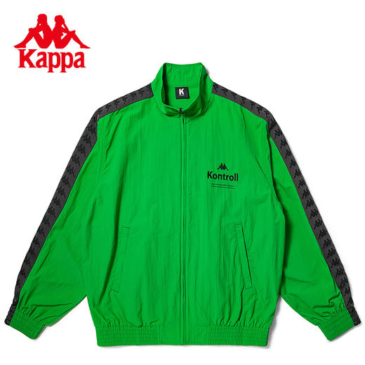 Kappa卡帕复古运动茄克2023新款男梭织串标外套休闲字母开衫卫衣KPCEBJJ01K 商品图1
