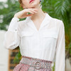 欧芮儿2019春装新款长袖白色衬衫女 OL通勤简约百搭透视chic衬衣 商品缩略图2
