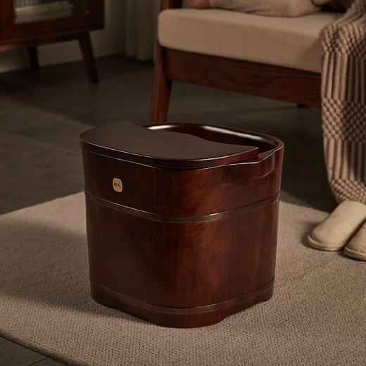 初心| 方形足浴桶泡脚桶大叶花梨胡桃色 商品图5