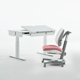 3岁+ 电动学习桌 | 康朴乐爱丁堡电动桌+柏拉图Pro椅 套装 （120*70）左L  送椅套+阅读架
