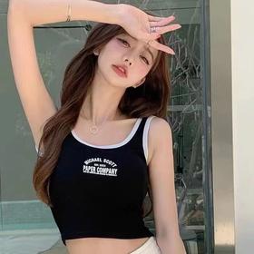 【性感字母小吊带！显瘦显高】散发性感，字母吊带小背心外穿防走光一体式固定杯，无钢圈运动内衣女