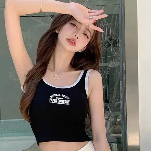 【性感字母小吊带！显瘦显高】散发性感，字母吊带小背心外穿防走光一体式固定杯，无钢圈运动内衣女 商品图0