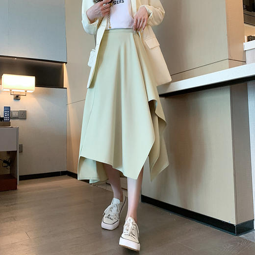 【巨显高显身材❗️高腰a字裙显瘦垂感西装裙子】不规则半身裙，女高腰复古风设计感小众秋冬新款中长款百褶裙子 商品图8