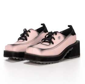 方头撞色德比鞋