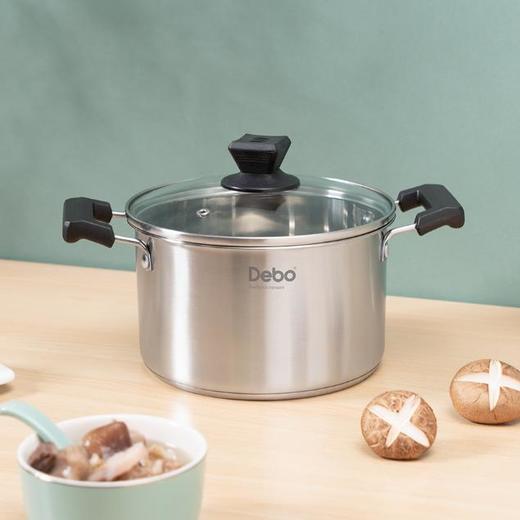 Debo 徳铂菲比汤锅304不锈钢复底煲汤锅电磁炉燃气通用20cm 商品图0