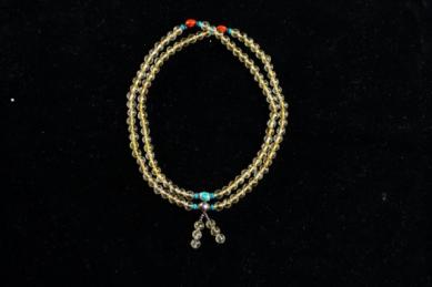 吉祥天地 黄水晶佛珠 招财 聚财 商品图0