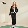 mc2小香风套装女2024春装新款圆领拼木耳边配直筒半裙气质两件套 商品缩略图0