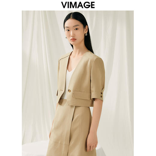 VIMAGE纬漫纪夏季新款时尚气质短外套V1903518 商品图3