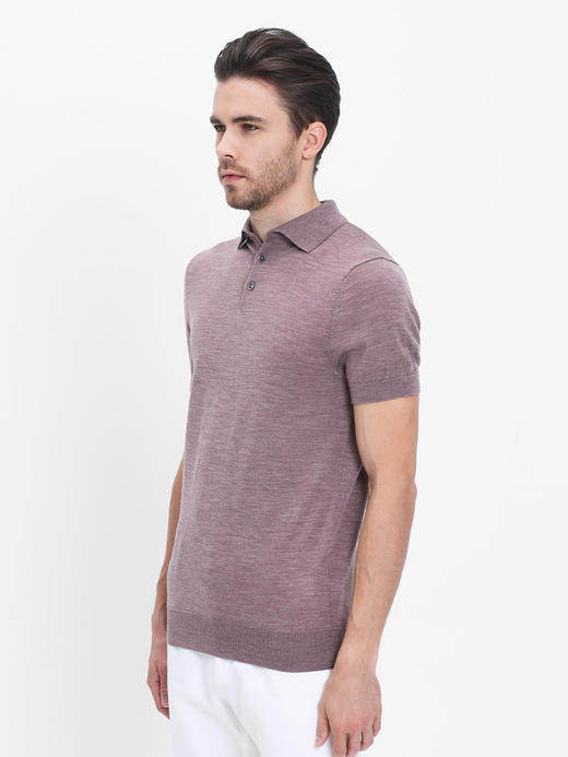 callisto粉红横机羊毛翻领T恤  SRTSS048C 商品图1