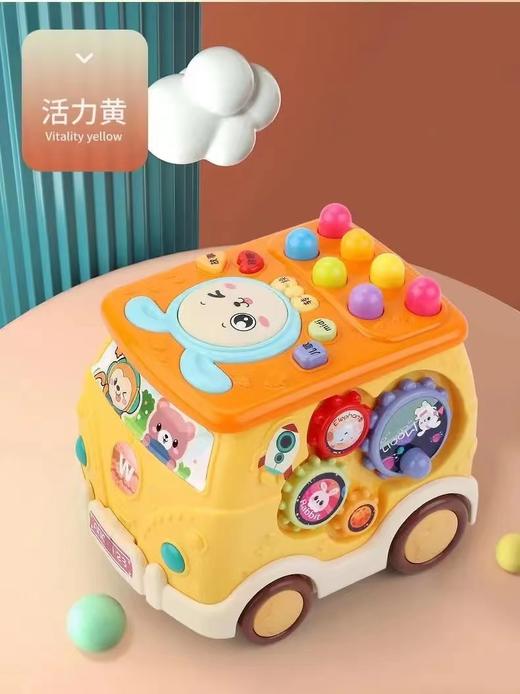 儿童益智早教婴幼儿宝宝玩具巴士车打地鼠多功能手拍鼓六面音乐鼓 商品图7