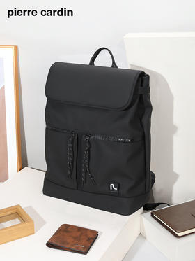 皮尔卡丹pocket系列 大容量男士磁扣双肩包