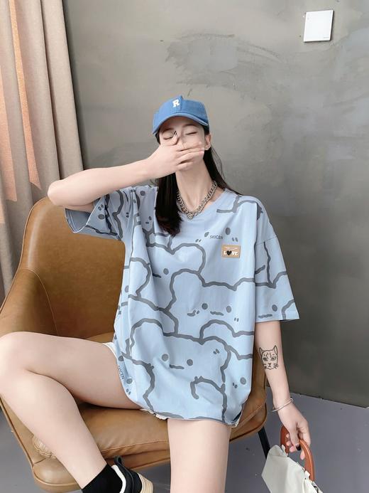 2023新款休闲宽松圆领半袖上衣4.9版 商品图3