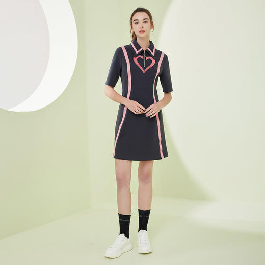 RF8E6斯尔丽瑟俪2023春夏新款撞色时尚方领立体连衣裙 商品图3