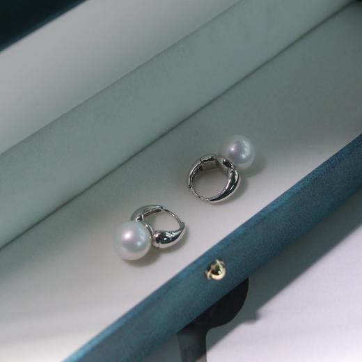 甄珠贝 复古又时髦 一对10-11mm的珍珠+纯银镀真金日本定制配件 商品图10
