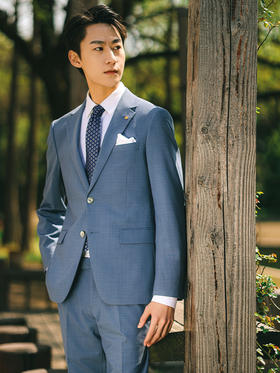 callisto浅蓝绵羊毛混纺西服 ARBWJ003C