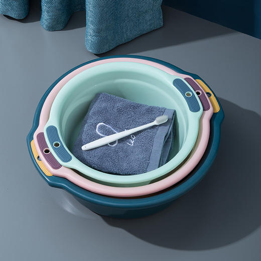 超实惠【小细节大惊喜！每天都在陪伴你】塑料水盆家用大号盆子，加厚洗衣服洗脚，小婴儿学生宿舍洗脸盆子，浴室洗衣盆 非常值得入手的一款面盆 商品图2