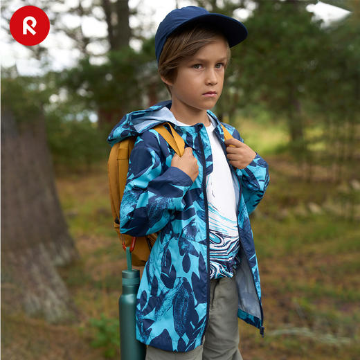 reima男女儿童大童夹克年春夏新款休闲拒水印花开衫连帽外套 商品图5