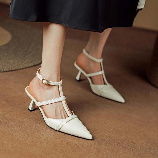 性感优雅，尖头真皮高跟凉鞋PS1291 商品图8