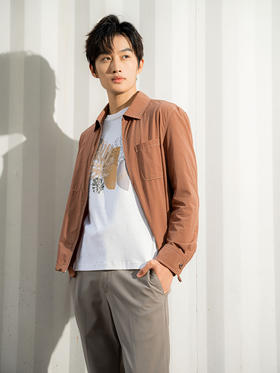 callisto卡其微泡纹理翻领夹克  SRFEJ015Y
