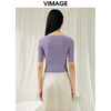 【转款下架】VIMAGE纬漫纪夏季新款u领修身显瘦短款上衣女针织衫V1901515 商品缩略图10