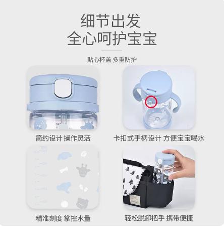 利其尔儿童水杯宝宝喝奶婴儿奶瓶学饮杯家用外出吸管杯直饮防呛 商品图3