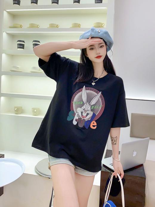 2023新款宽松圆领印花上衣港风休闲4.6版 商品图2