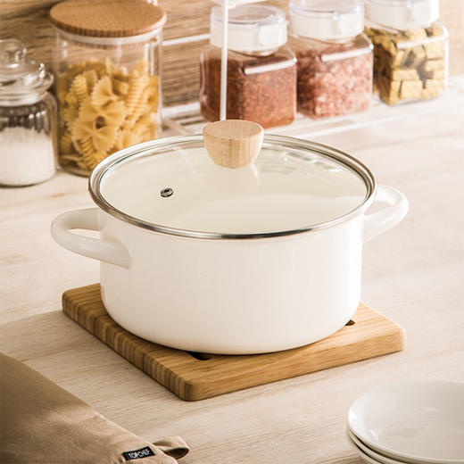 单/双柄珐琅锅 白色/红色 14cm/18cm/20cm/22cm 商品图1