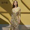 EITIE爱特爱夏季新款修身显瘦优雅V领印花连衣裙7407144 商品缩略图0
