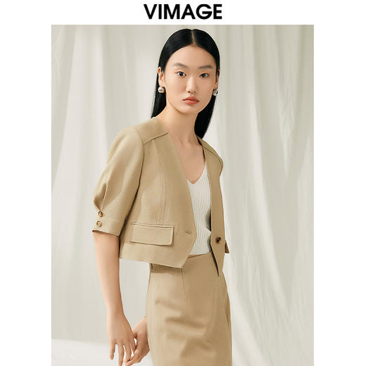 VIMAGE纬漫纪夏季新款时尚气质短外套V1903518 商品图2