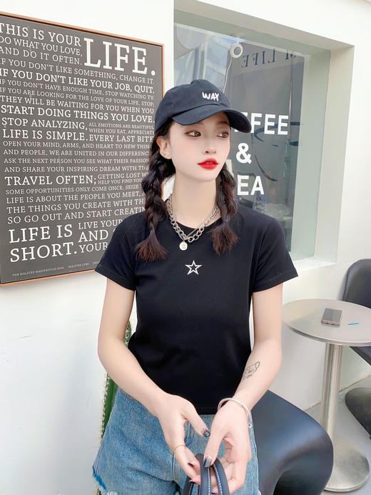 2023女装新款美式复古短袖女t恤3.6版 商品图2