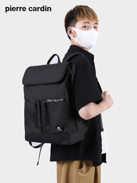 皮尔卡丹pocket系列 大容量男士磁扣双肩包 商品图5