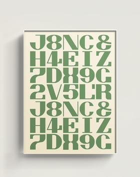 伽罗 JALO 挂画-现代家居画-绿色字母 P312（预计10天内发货）