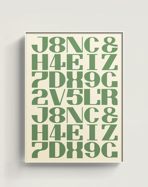 伽罗 JALO 挂画-现代家居画-绿色字母 P312（预计10天内发货） 商品图0