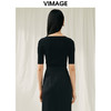 【转款下架】VIMAGE纬漫纪夏季新款u领修身显瘦短款上衣女针织衫V1901515 商品缩略图14