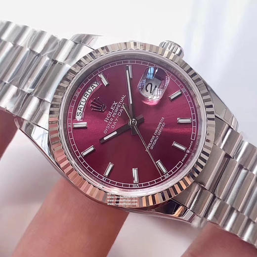 NOOB劳力士星期日志型36mm樱桃红实拍，搭定制版亚洲稳定性强的3255全自动机芯。中号36毫米，尺寸男女适带，中性风格！！！ 商品图3
