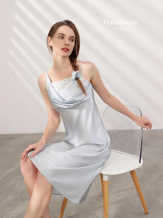 pureshare蓬纱馆 儿童真丝睡衣亲子睡裙母女夏款 商品图7