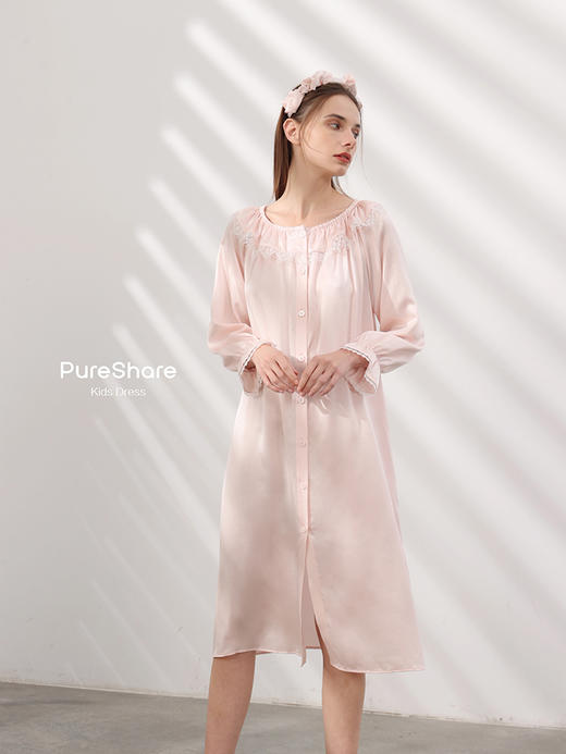 pureshare蓬纱馆 儿童真丝睡衣亲子睡裙母女夏款 商品图4