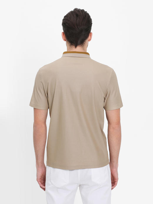 callisto卡其珠地丝棉翻领T恤  SRTSS035C 商品图2