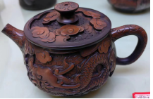 紫陶云中居紫陶龙凤井栏壶