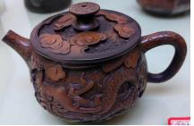 紫陶云中居紫陶龙凤井栏壶 商品图0