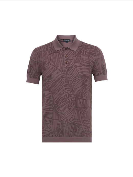 callisto粉红珠地丝棉印花翻领T恤  SRTSS053C 商品图3